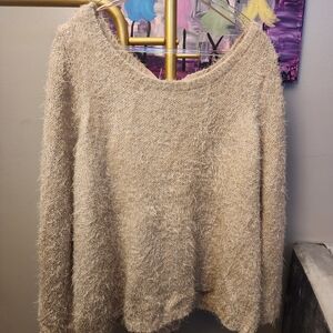 Jennifer Lopez Textured Beige Sweater